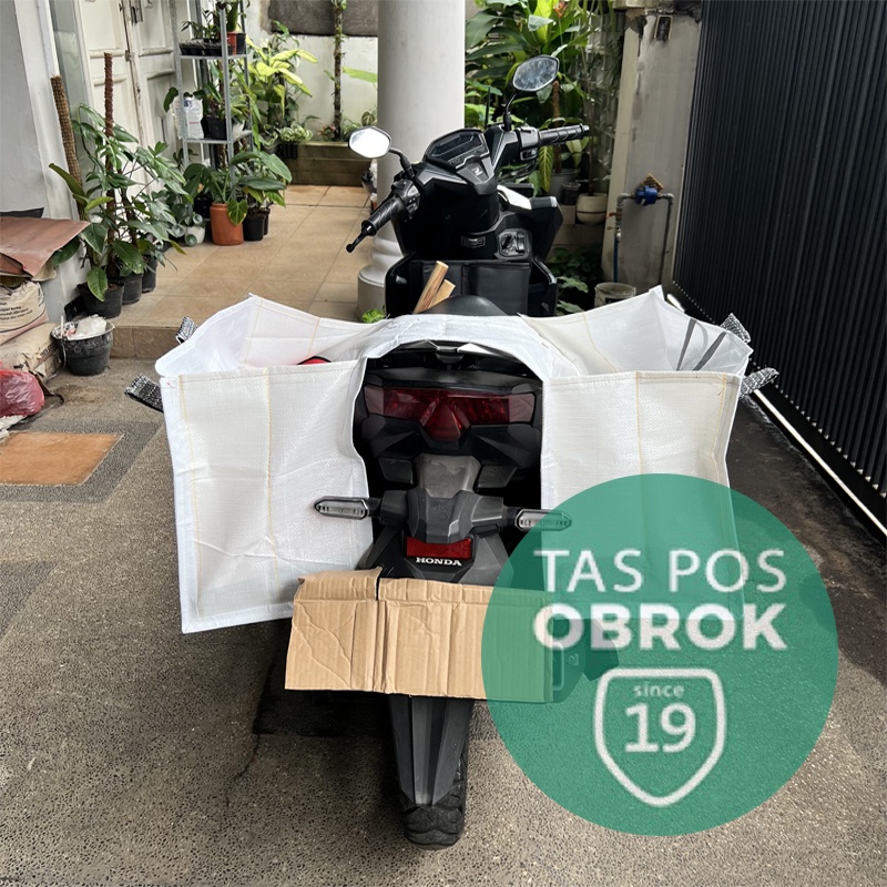 Promo Tas Motor | Tas Kurir | Tas Obrok | Tas Ronjot | Kain Sak Plastik Kuat Awet Ukuran 75 x 65 x 3