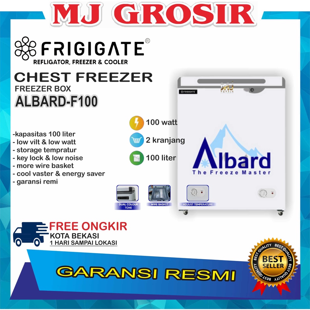 FRIGIGATE ALBARD F100 CHEST FREEZER BOX LEMARI PEMBEKU F 100 ALBARD