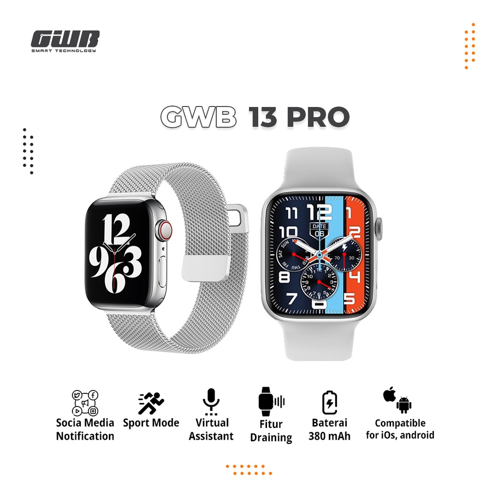 GWB 13 PRO Premium Smartwatch Wireless Charging [FREE STRAP]