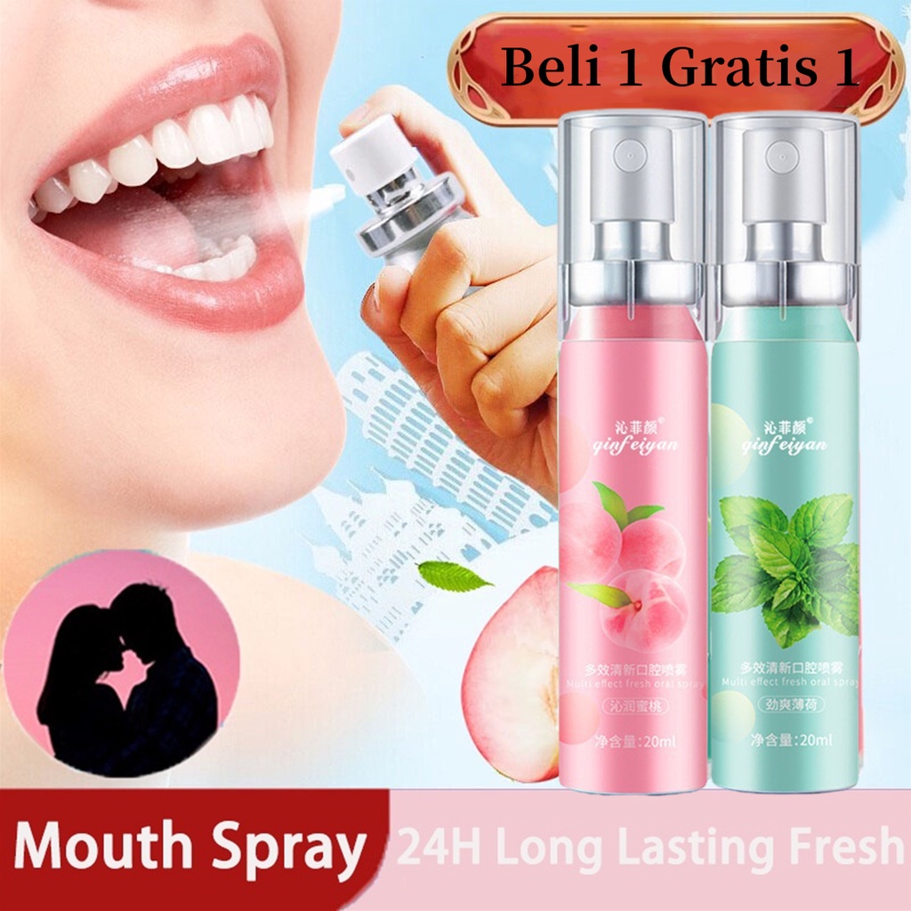 【100% ORI】Refreshing Mouth Spray Parfum Mulut 20ml Penghilang Bau Mulut/Pengharum Mulut Tahan Lama/Penyegar Mulut/Oral Care Breath Fresh Mouth Spray 20ml Original