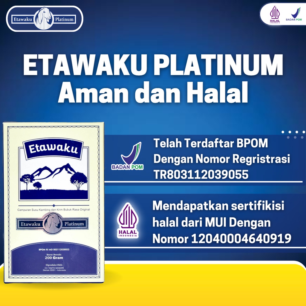 Etawaku Platinum 3 Box 100 % Susu Kambing Etawa Murni Rendah Gula Bebas Pengawet Bantu Atasi Masalah Pernafasan