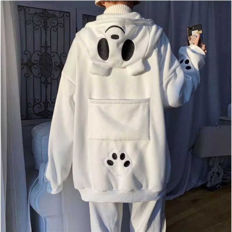 BACK PANDA POCKET JAKET OVERSIZE - JAKET KARAKTER PANDA LUCU KEKINIAN