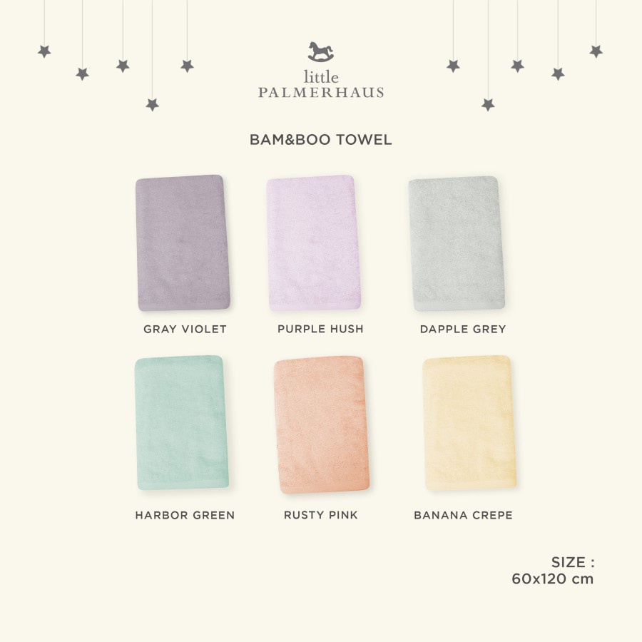 Little Palmerhaus BAM &amp; BOO Towel Bayi 60x120cm - 70x140cm / Anak / Dewasa (Handuk Polos) / Bamboo