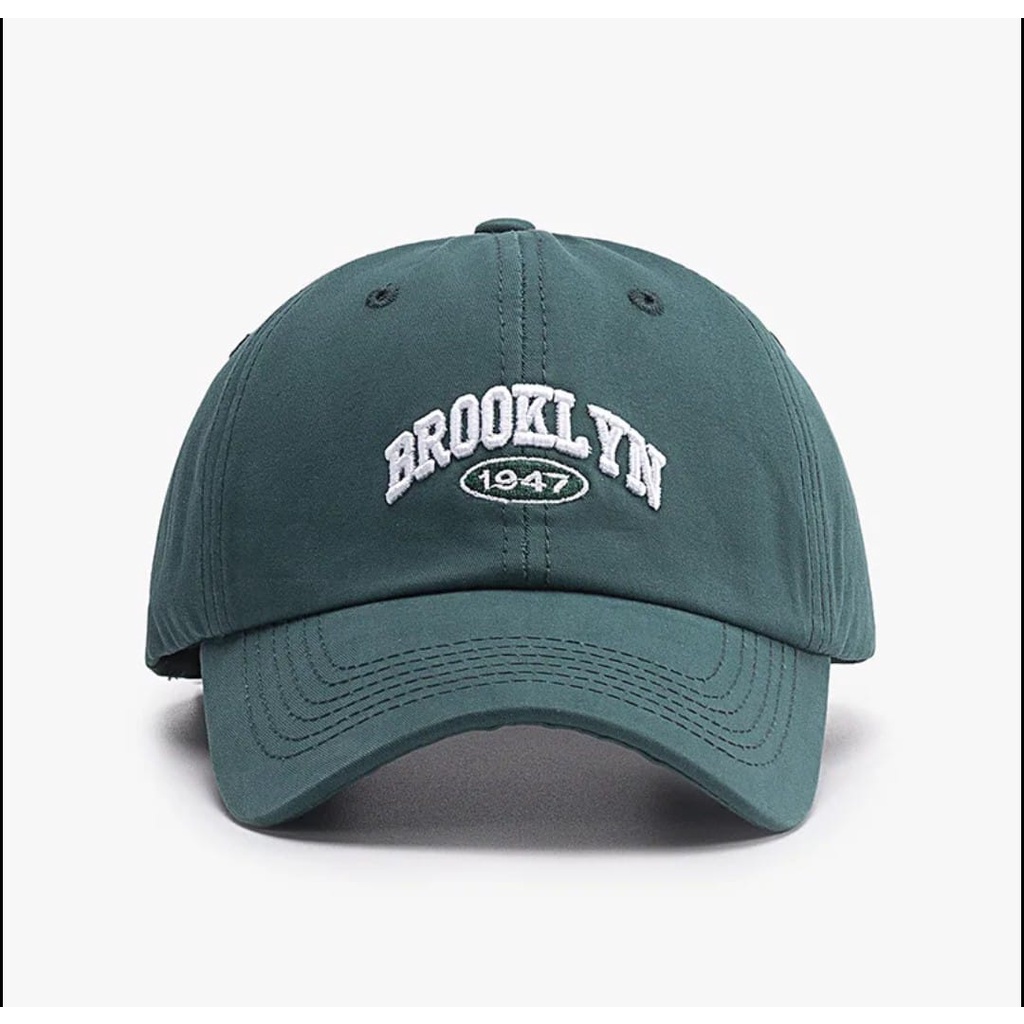 NEW  Topi Unisex Cap Hat Cotton Material Bordir Brooklyn Baseball Pria dan Wanita / Baseball Cap Korea Trendy