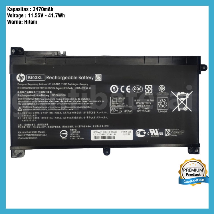 Baterai HP BI03XL BI03-3S1P STREAM 14 14-AX X360 13 13-U000 ORI