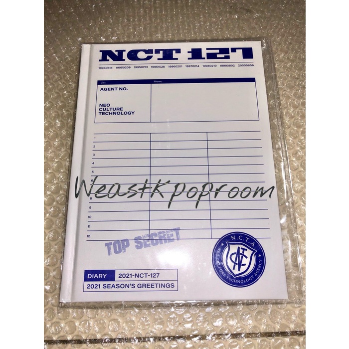 READY NCT 127 OFFICIAL SEASON GREETINGS 2021 HARD COVER DIARY
