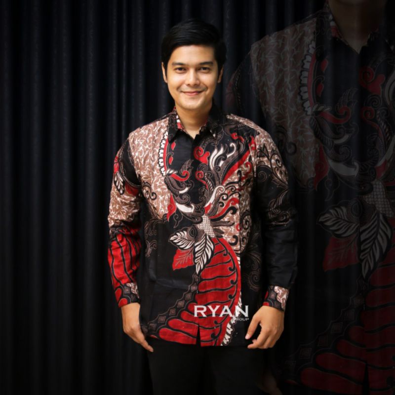 Kemeja Batik Pria Motif Sangkuriang Merah