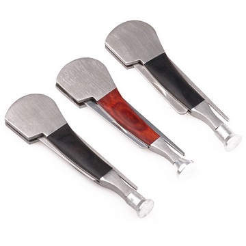 Tamper Alat Pembersih Pipa Cangklong, 3 in 1 Pembersih Pipa Cangklong Stainless Steel Handle Kayu