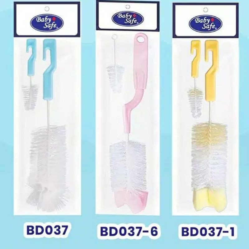 Baby Safe Sikat Botol Lurus Sponge Sikat Pembersih Dot Botol Susu BD037 BD037-1 BD037-6