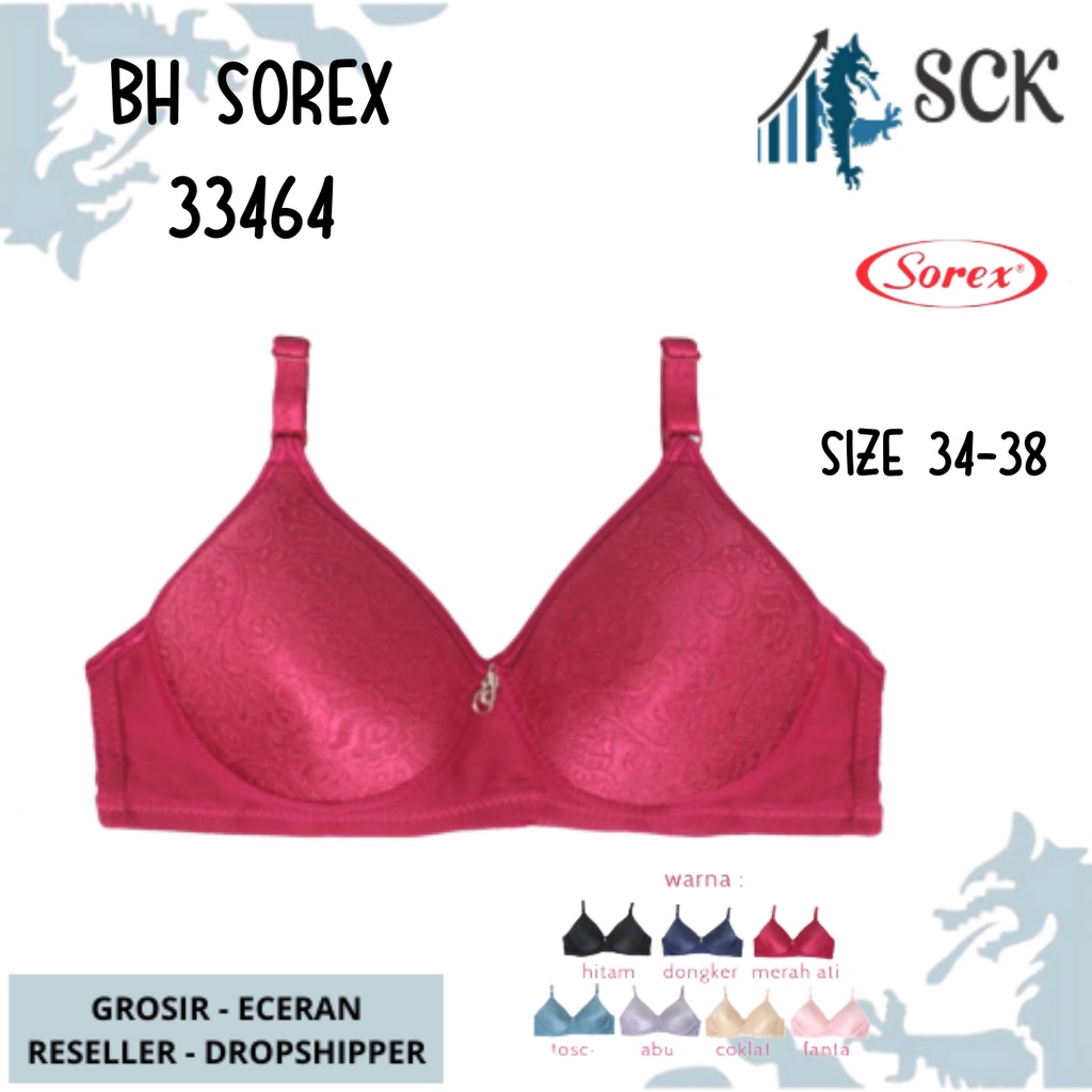 BH SOREX 33464 Tanpa Kawat Busa Tipis Polos CUP A / Pakaian Dalam Wanita Sorex