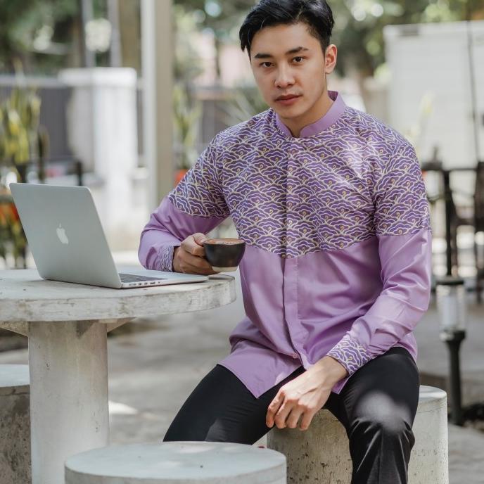 TERBARU NUC Id Adam 08 ungu /BAJU KOKO PRIA/BAJU KOKO DEWASA/BAJU KOKO ANAK/BAJU KOKO LENGAN PANJANG