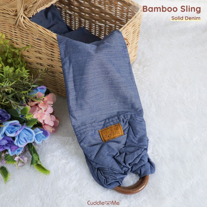 gendongan bayi  Ringsling Bamboo Sling Cuddle Me Gendongan Bayi - denim(B0Y4) gendongan bayi depan h