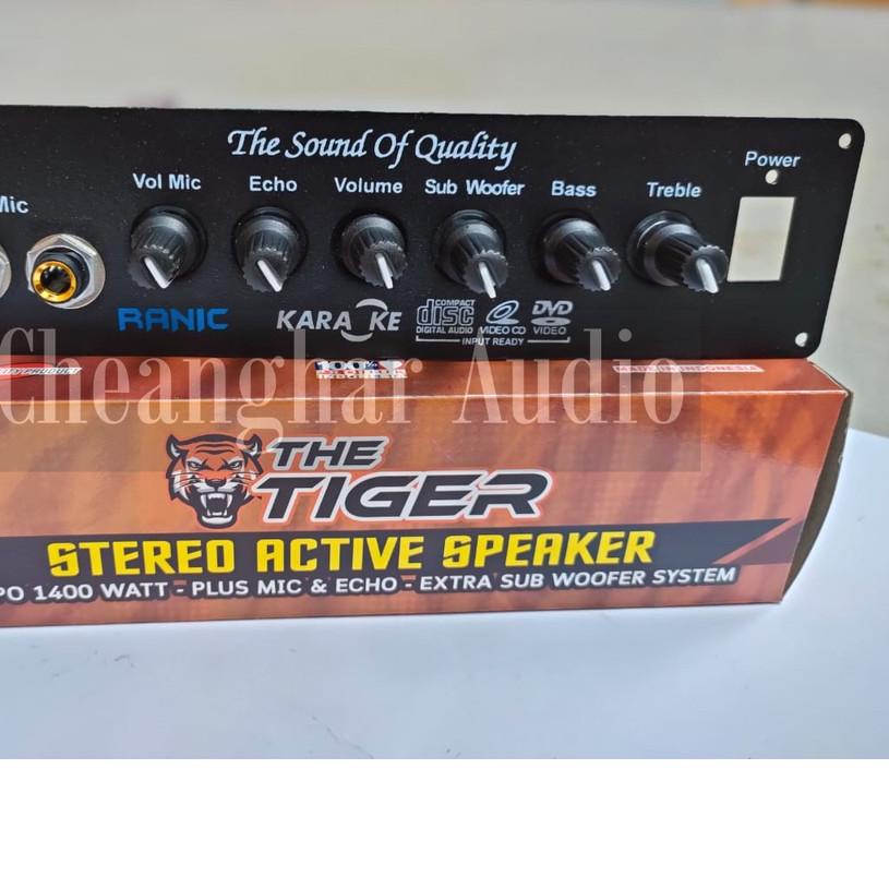 ❂ Kit Power Amplifier Speaker Aktif Stereo Karaoke Plus Echo 1400W PMPO TIGER ➸