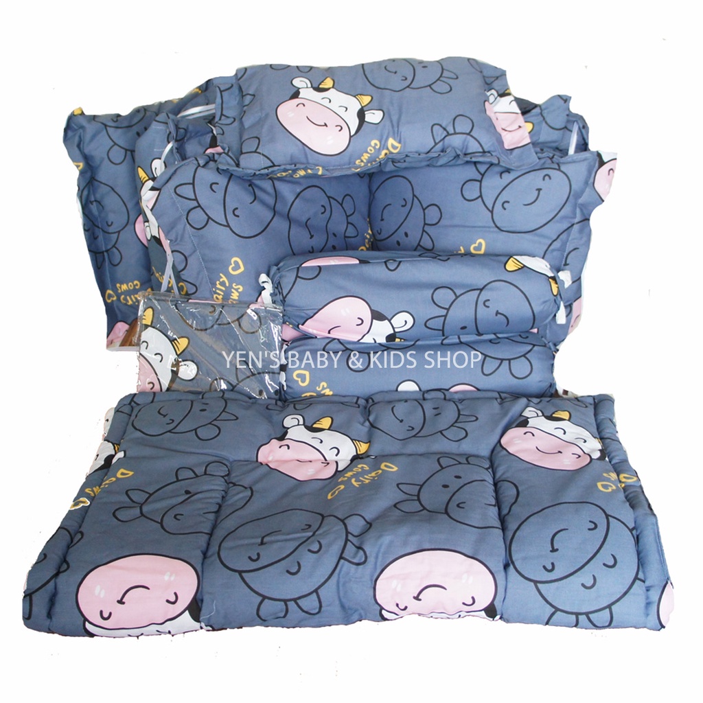 BUMPER KASUR BAYI KUMPLIT MOTIF SAPI