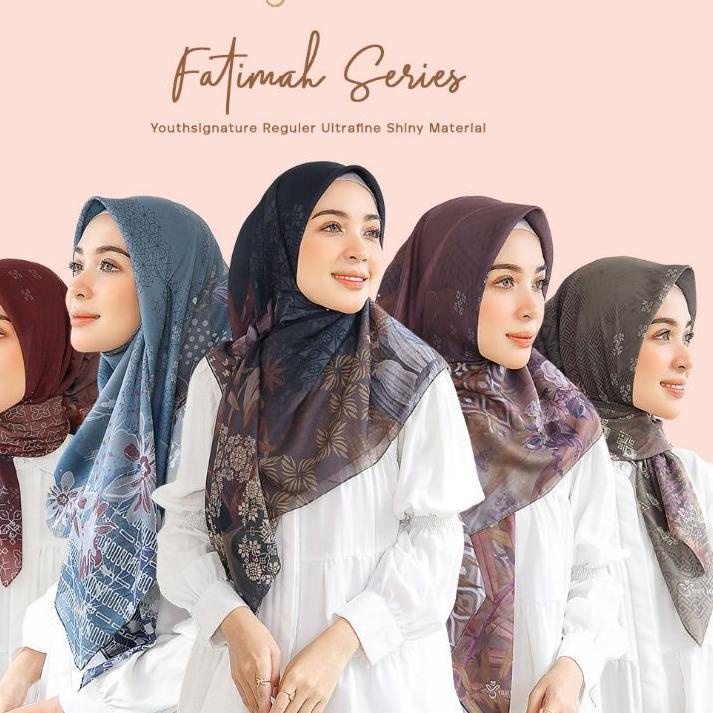 ➭ Youthscarf - ( FATIMAH SERIES) - Hijab printing - Hijab segiempat voal - Voal Ultrafine - Hijab be