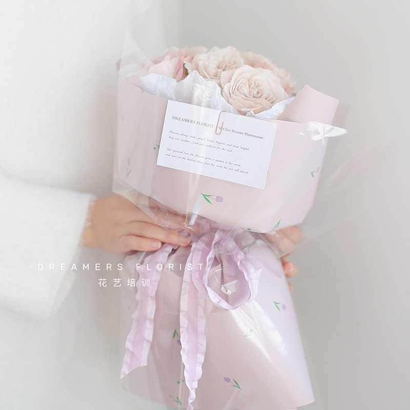 Kertas bunga cellophane dengan motif flower wrapping KB6178