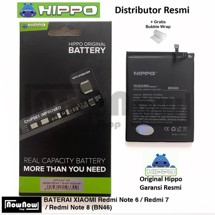 Terlaris Baterai Hippo Xiaomi Redmi 7 / Redmi Note 8 / Redmi Note 6 Bn46 Bn 46