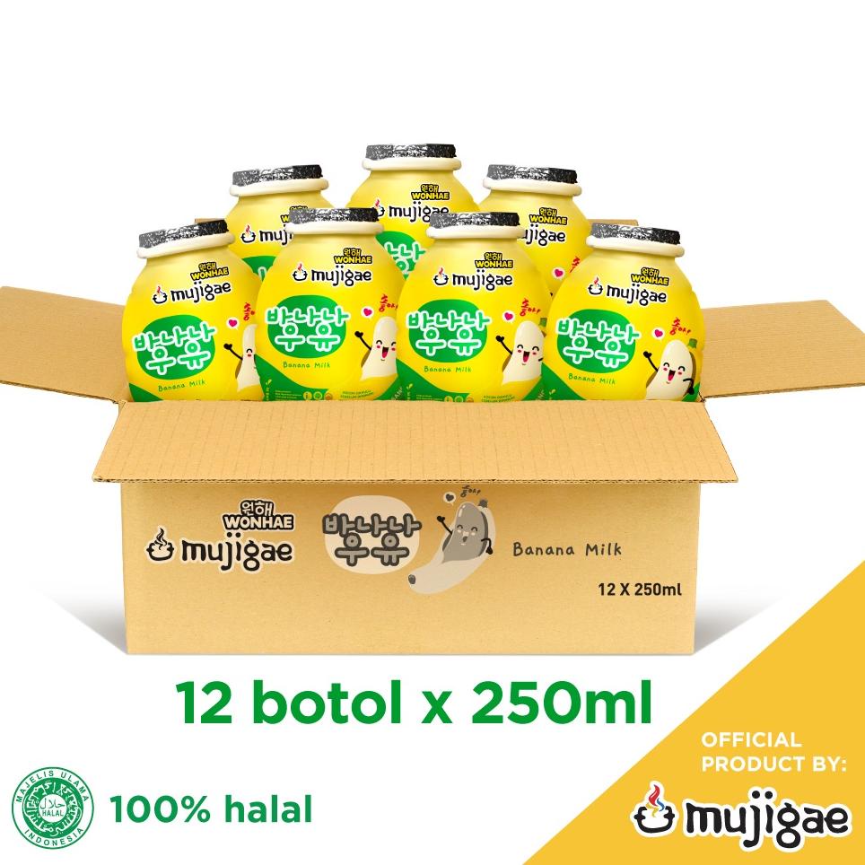 

֍ PAKET ISI 12 - Mujigae Banana Milk Original 250 mL ➴