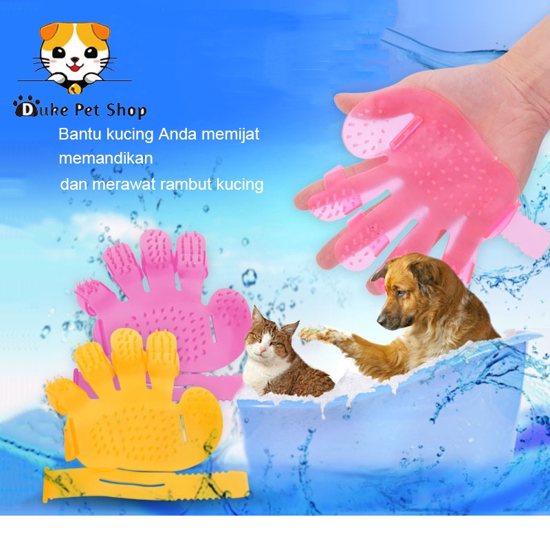 Sisir Tapak Tangan Grooming Hewan Sikat Kucing Buat Mandi Anjing Kelinci Pijat Bulu Silikon