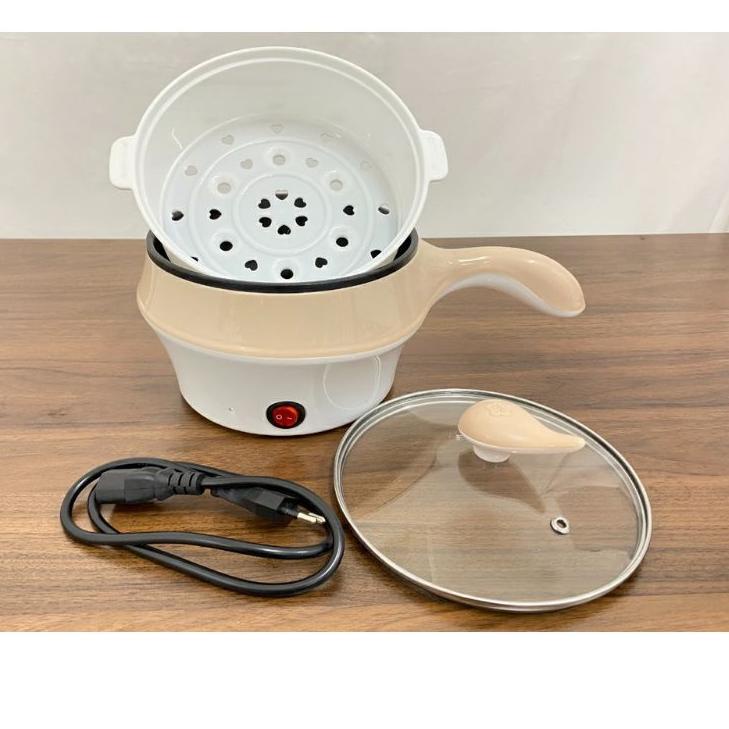 ✦ (TEFLON) PANCI LISTRIK SERBAGUNA + STEAMER KUKUS ☚