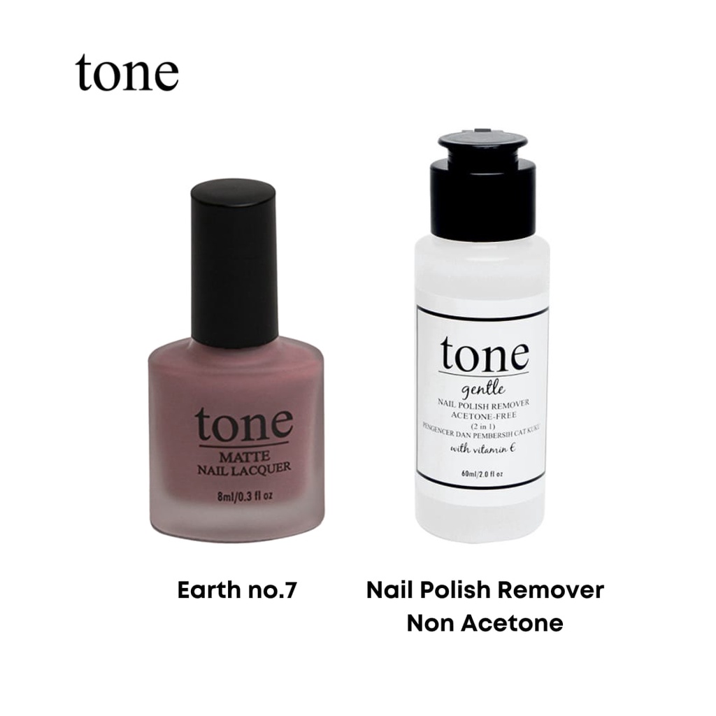Bundling Tone Nail Lacquer Earth Palette Matte Series (No7) &amp; Nail Polish Remover non Acetone