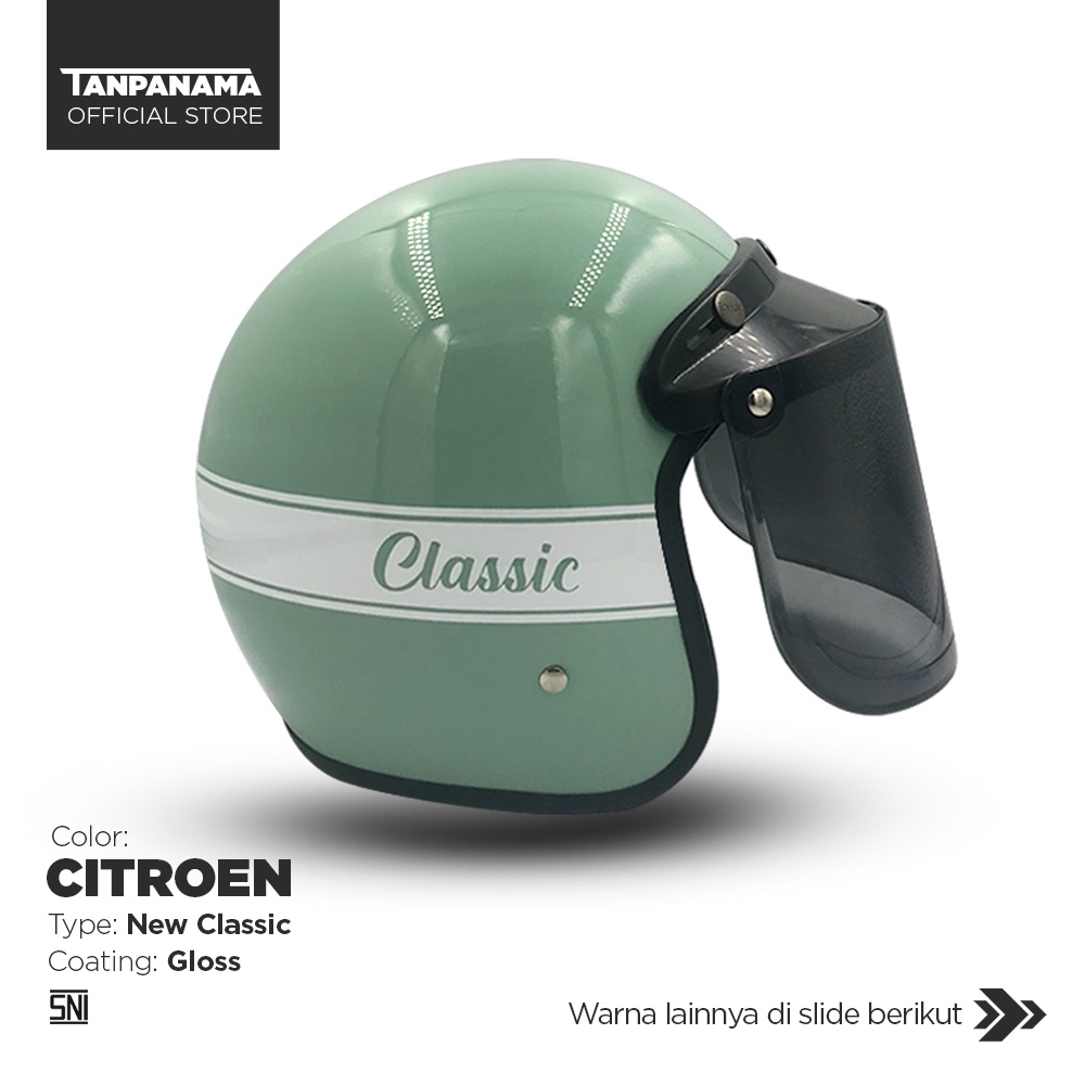 Tanpanama Helm - Helm Bogo New Classic Warna Terbaru / Helm Retro Dewasa SNI