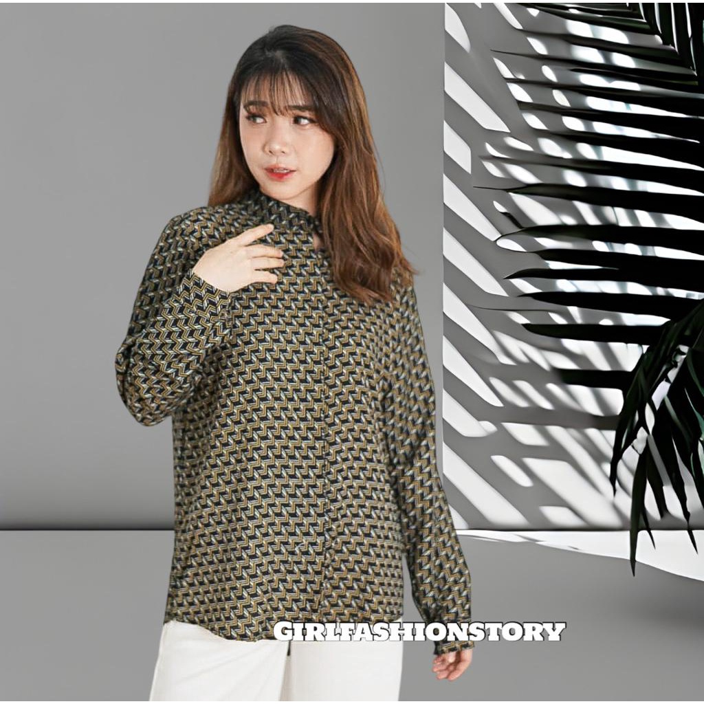 GFS NAMKYU MONOGRAM RAYON VIESTE SHIRT KEMEJA WANITA