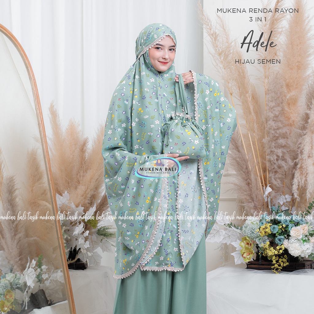 MUKENA BALI TASIK - MUKENA DEWASA RENDA RAYON 3 IN 1 ADELE