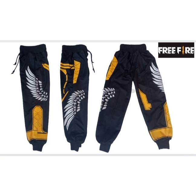 celana anak gaming angel free fire kuning