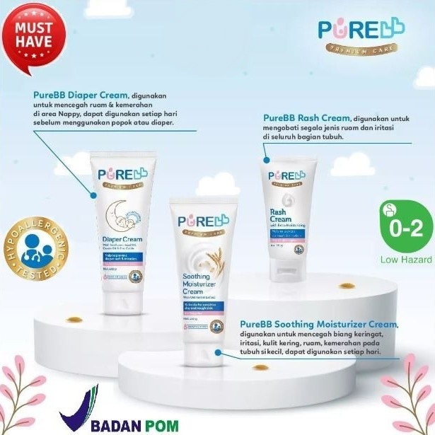 Pure BB Baby Rash Cream | Diaper Cream | Nipple Cream | PURE Soothing Moisturizer | Body Lotion