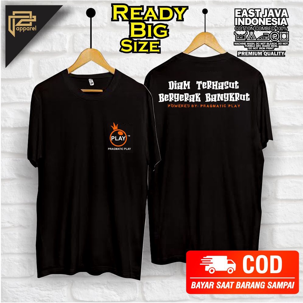 baju kaos pragmatic play game slot terbaru terlaris bahan adem/big size/jumbo/2XL 3XL 4XL 5XL 6XL