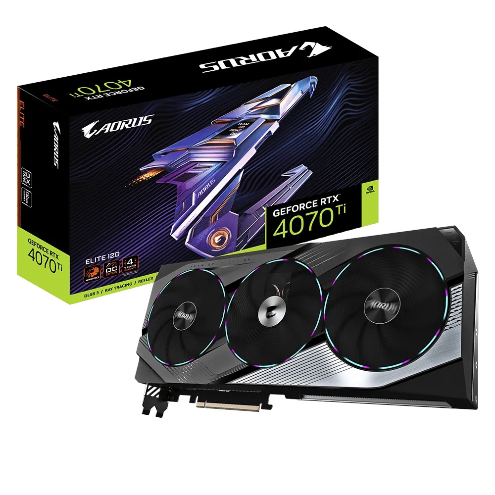 VGA GIGABYTE GeForce RTX 4070 Ti AORUS ELITE 12G | RTX 4070Ti 12GB GV-N407TAORUS E-12GD