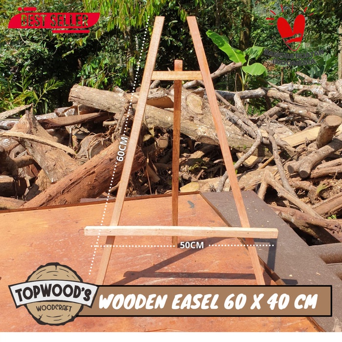 

Terlaris Natural Wooden Easel 60 X 50 Cm Esel Kayu Frame Stand Lukis Canvas