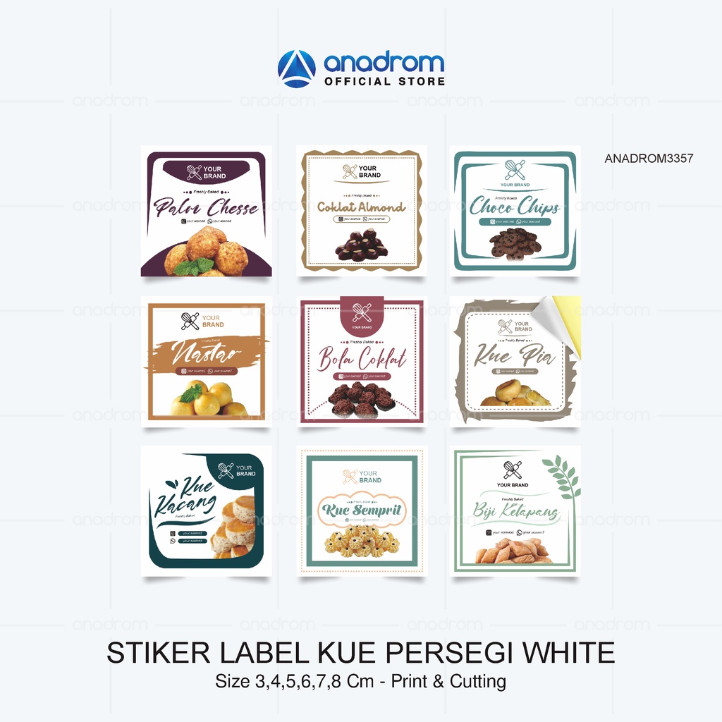 

Stiker Label Kue Persegi White | Sticker Label Kue Kering | Anadrom 3357