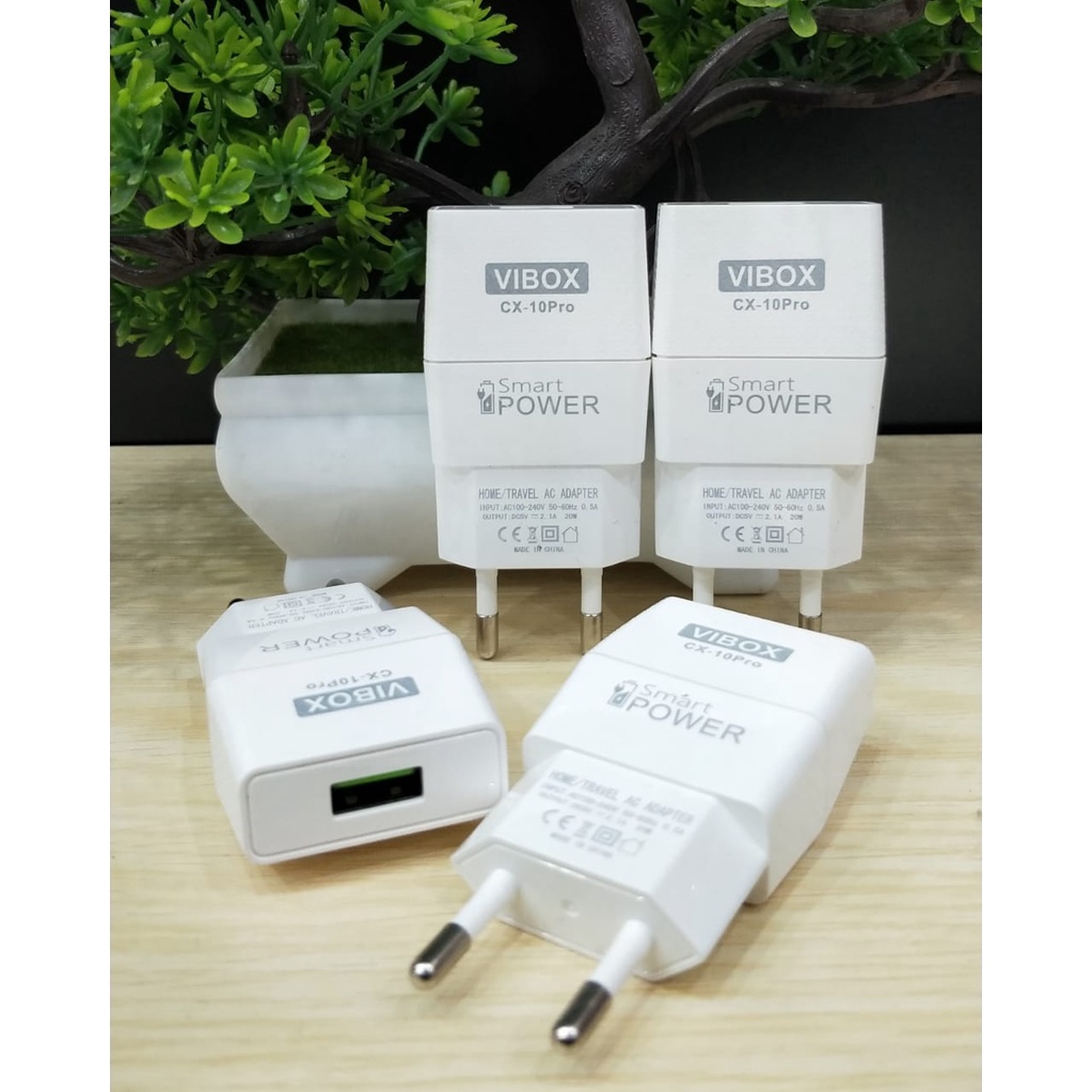 1PCS Batok Charger Vibox CX10 PRO 1Usb 2.1A Adaptor Vibox 2.1A Kepala Casan Vibox Usb 2.1A