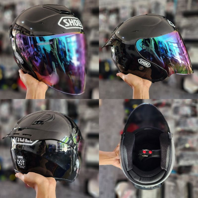 Helm copy Shoei J-cruise 2 hitam helm kyoto original najima black glossy paket ganteng not Dyr no dy