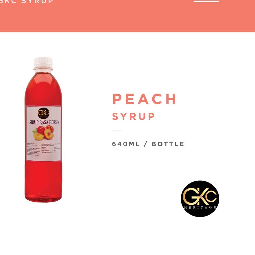 

۝ Sirup Peach / Persik Syrup Minuman GKC Heritage 640 ml (Import Quality) ❃