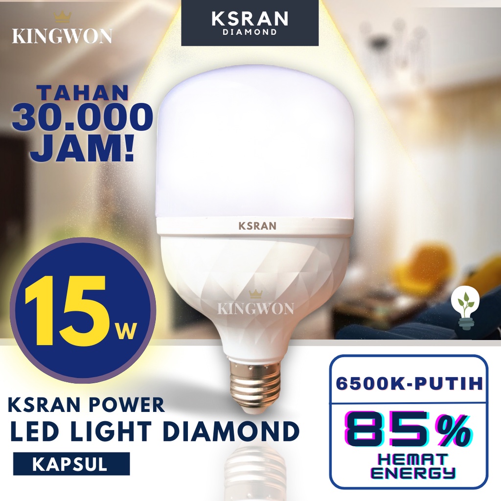 LAMPU LED JUMBO 15 Watt TABUNG/LAMPU BOHLAM KAPSUL TERANG CAHAYA PUTIH