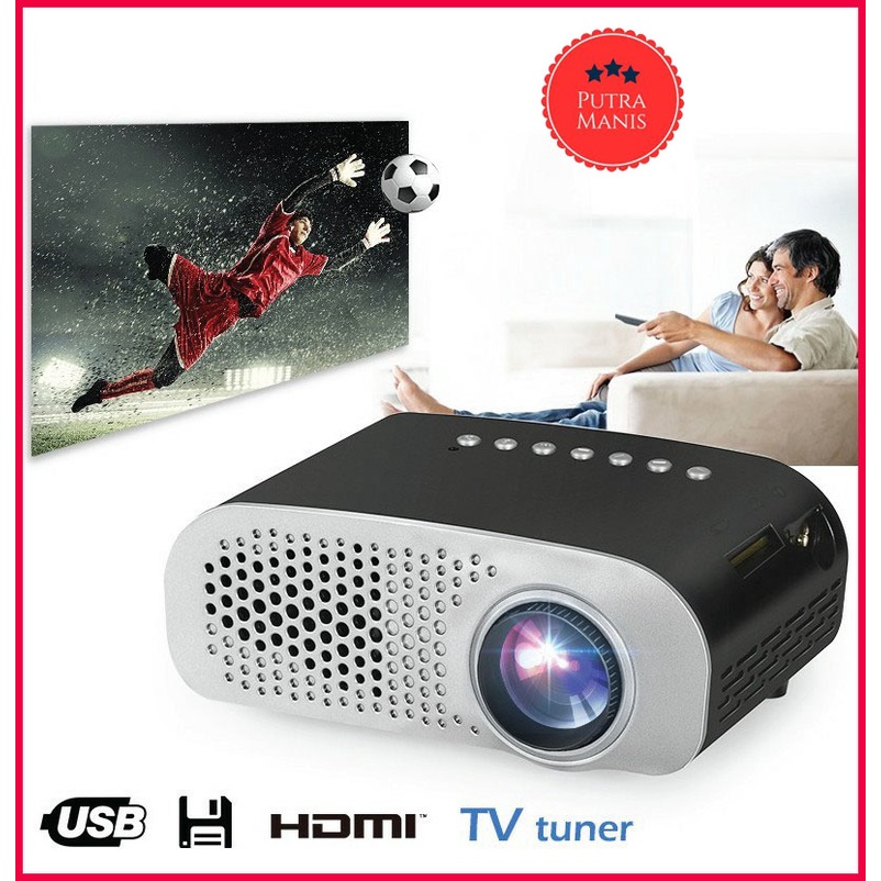 LED Proyektor SimpleBeamer GP802A TV Portable Double HDMI TV Tuner Simple Beamer portabel