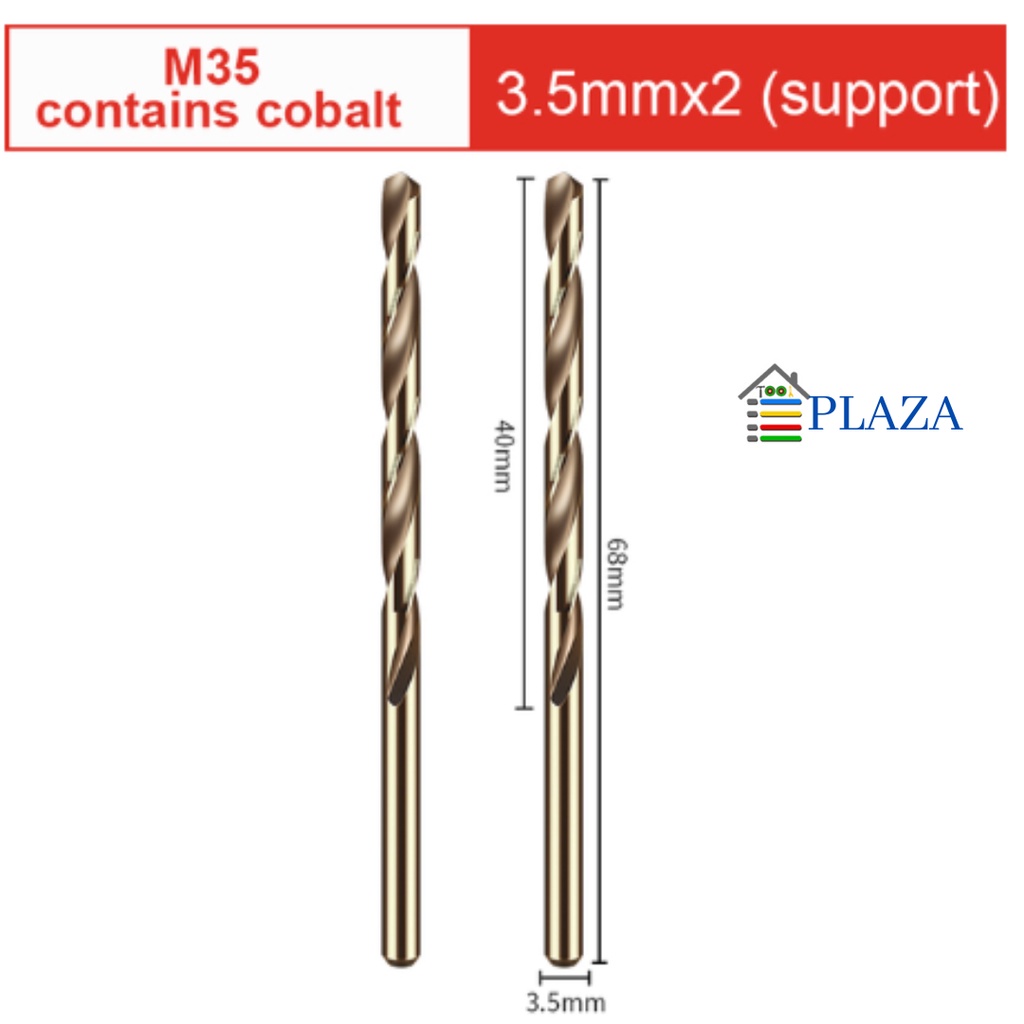 MATA BOR HSS COBALT TWIST DRILL BAJA M35 KOBALT 3.5 MM TCT CO BAJA LURUS BESI