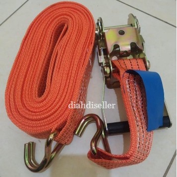 [BISA COD] rachet tie down 8-10 Meter Webbing Cargo trackbelt 10 ton tali sound