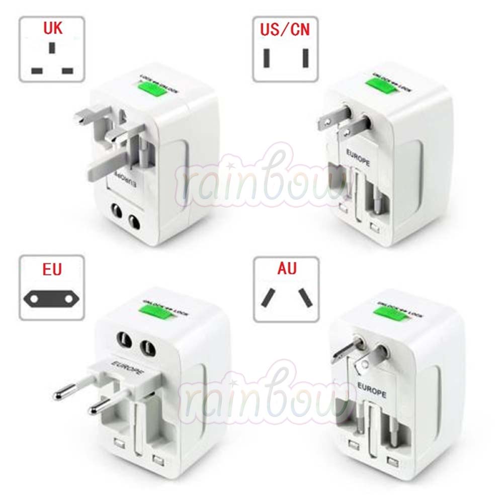 Travel Adaptor Universal ALL IN 1 / adaptor traveling  Sambungan Listrik EU AU UK US Plug TRAVEL ADAPTER