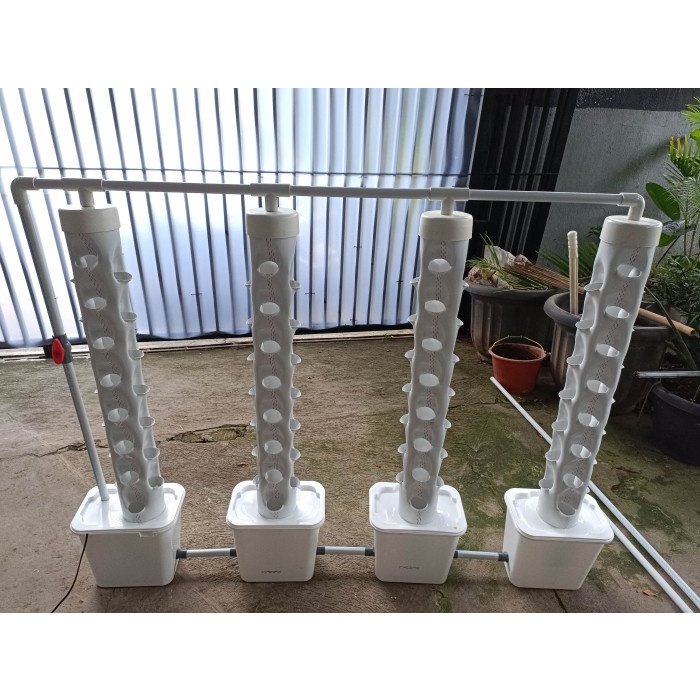 Terlaris Paket Set Pipa Hidroponik Vertikal Vertikultur 3/4 Tower Siap Tanam