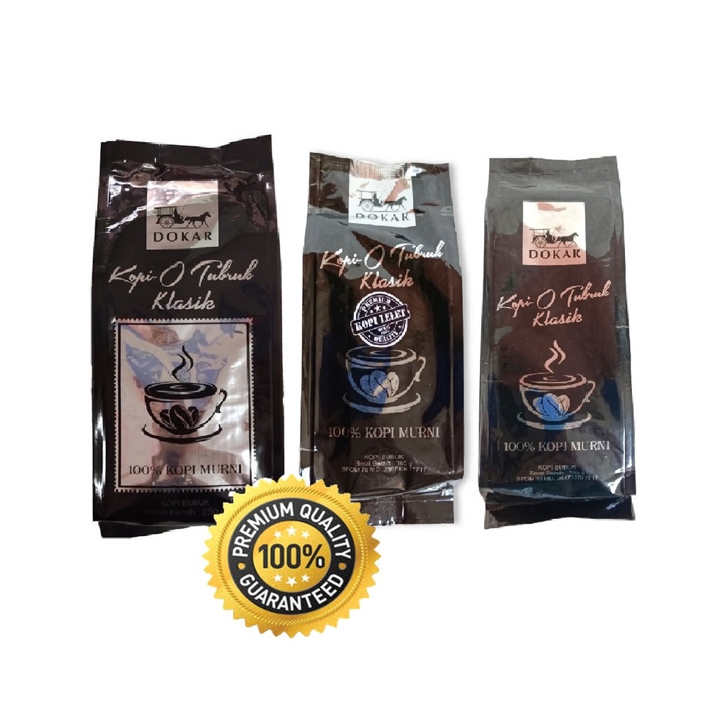 

Kopi Robusta Arabica Kopi Tubruk DOKAR 250 gr Bubuk Kopi Hitam Halus Kopi O Klasik (100% KOPI MURNI)