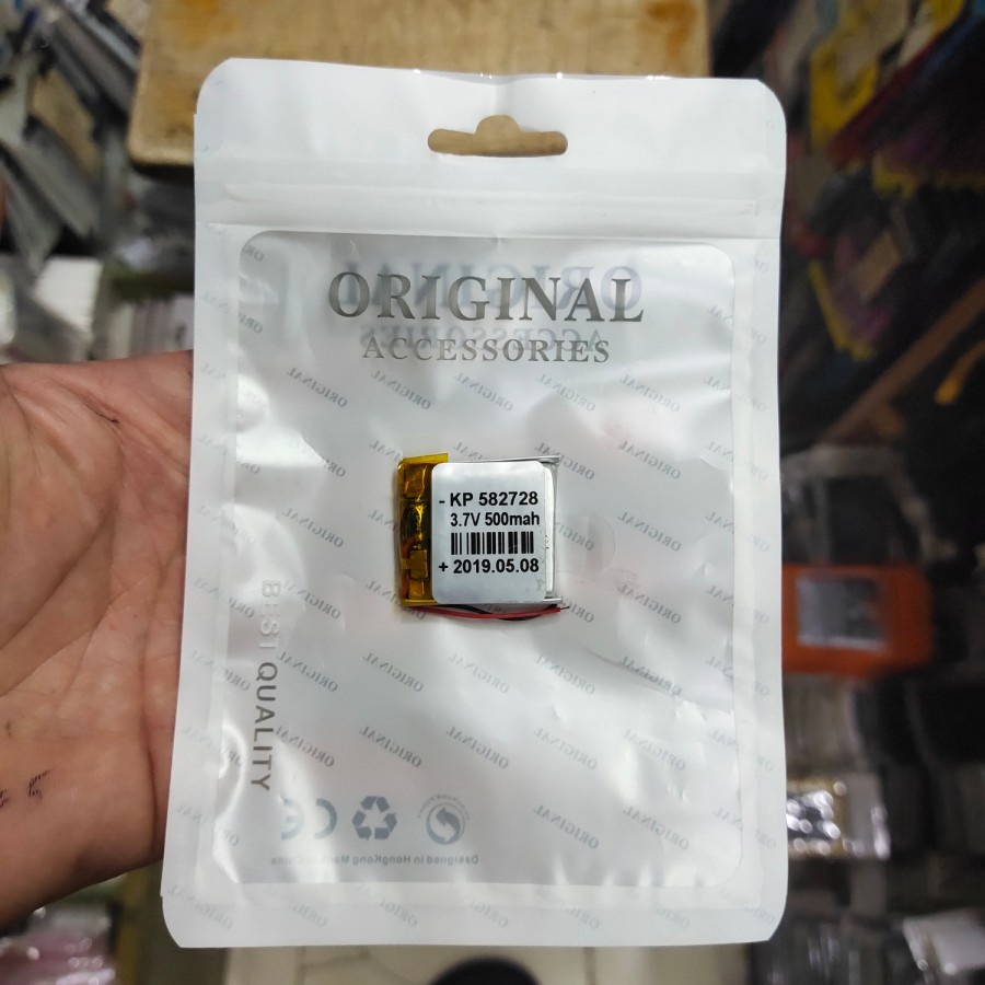 BATERAI UNIVERSAL 582728 UKURAN 27mm x 28mm 500mah KABEL 2 MANTUL