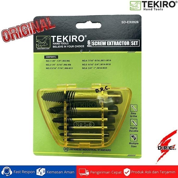 TAP BALIK TEKIRO SET / TAP BAUT PATAH SCREW EXTRACTOR TEKIRO 6 Pcs