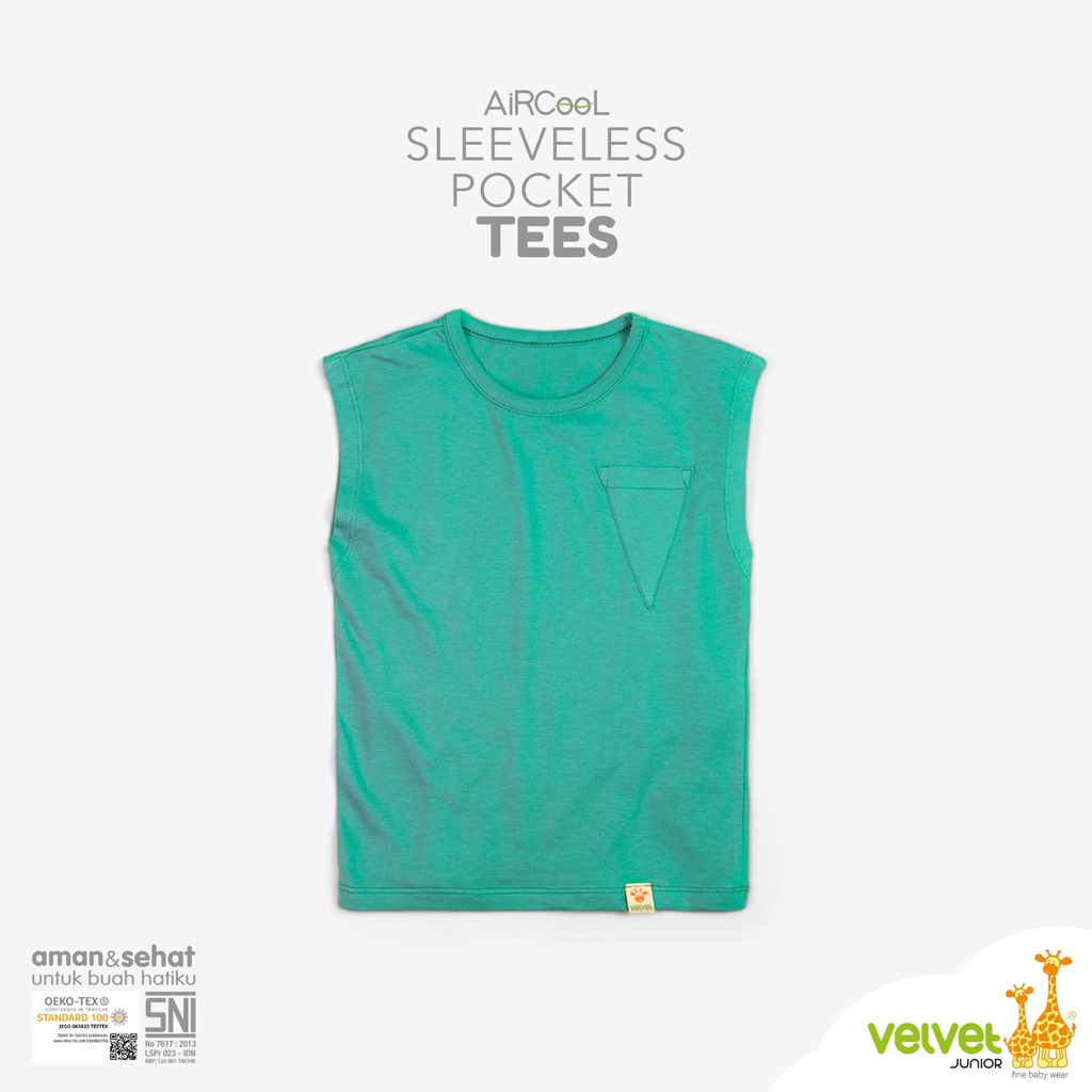 Velvet Junior Sleeveless Pocket Tees T-Shirt Kutung Segitiga