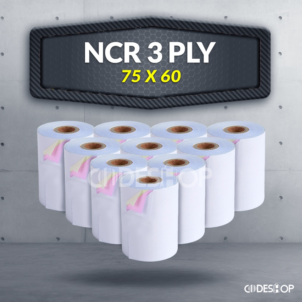 

Kertas Struk kasir NCR 60 X 75 mm 3 PLY / 3 Rangkap 1 Slop / Pack
