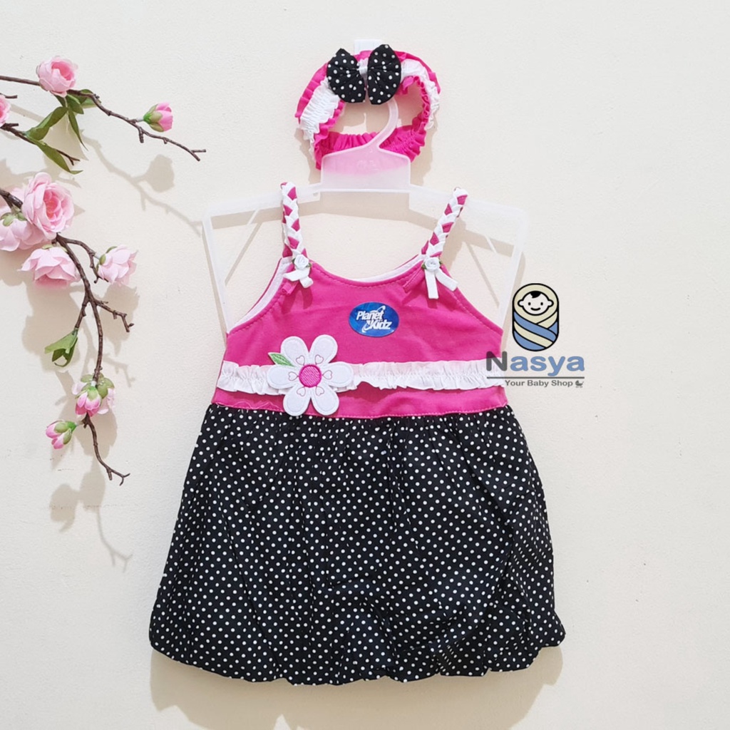 [P-041B] Dress Bayi Singlet  bunga Lucu (0-6 bulan)