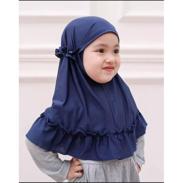 BISA COD JILBAB CLARA ANAK PEREMPUAN 0-3 TAHUN / JILBAB ANAK RUFFLE NC